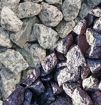 Granite and basalt raw rock for aggregate crushing